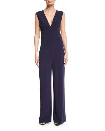 Sleeveless V-neck Jumpsuit,