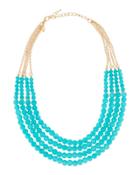 Four-strand Beaded Necklace, Turquoise