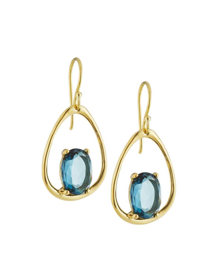 18k Rock Candy Small Suspension Earrings In London Blue Topaz