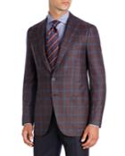 Plaid Wool-silk-linen Two-button