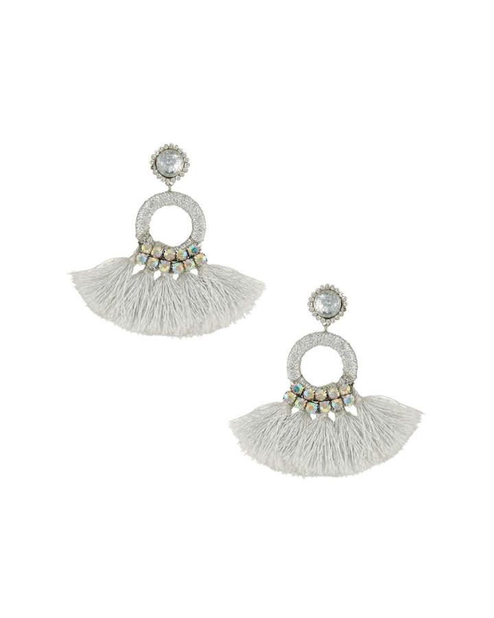 Fringe & Crystal Drop Earrings