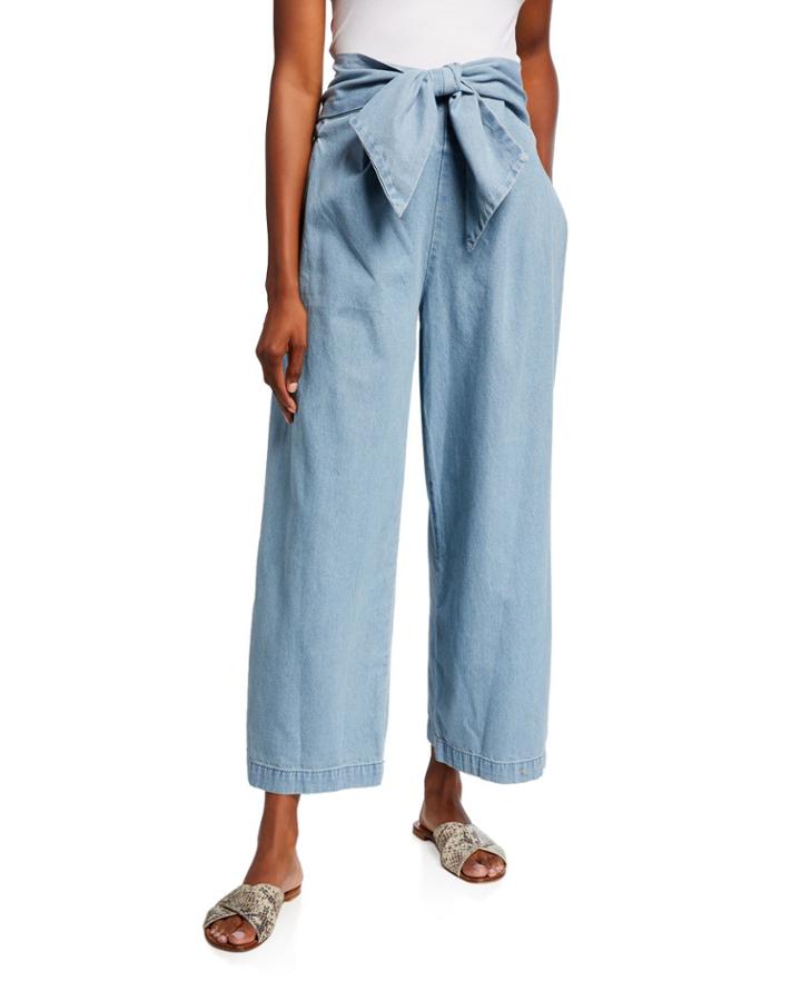 Seattle Wide Leg Denim Tie Jeans