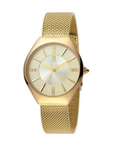 34mm Relaxed Mesh Bracelet Watch, Champagne