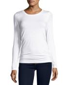 Long-sleeve Crewneck Top, White