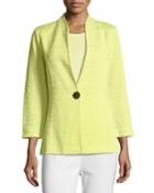 Petite Textured One-button Jacket, Daiquiri Green