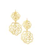 Hammered Double Rose Drop Earrings