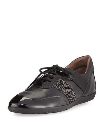 Helga Athleisure Leather Oxford, Black