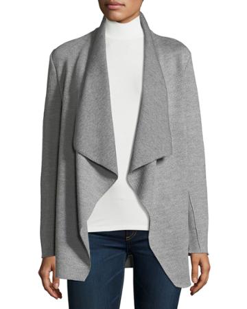 Double-faced Wool/cotton Draped Cardigan