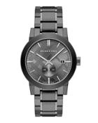 42mm Stainless Steel City Bracelet Watch, Black