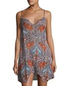 Distressed Paisley Dress, Brown Pattern