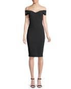 Toffee Off-the-shoulder Grommet-sleeve Dress