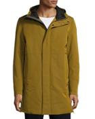 Double-zip Hooded Jacket, Gold