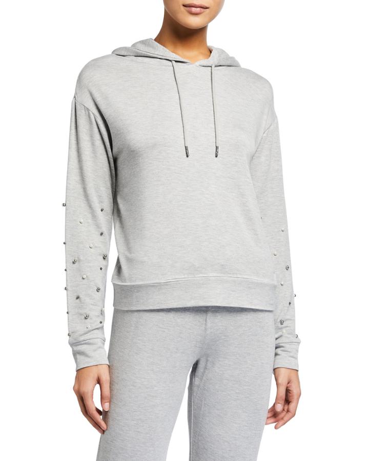 Sleeve Embellished Fleece Pullover