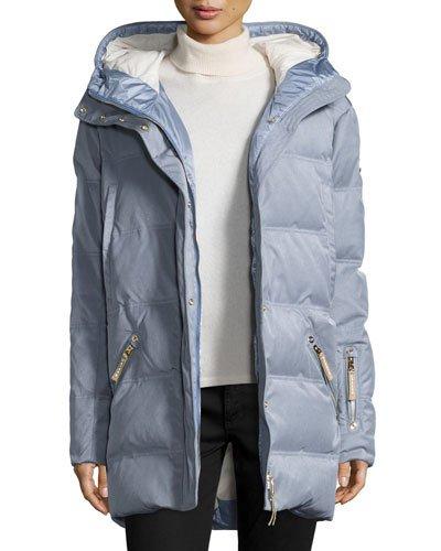 Michelin Hooded Down Coat, Platinum