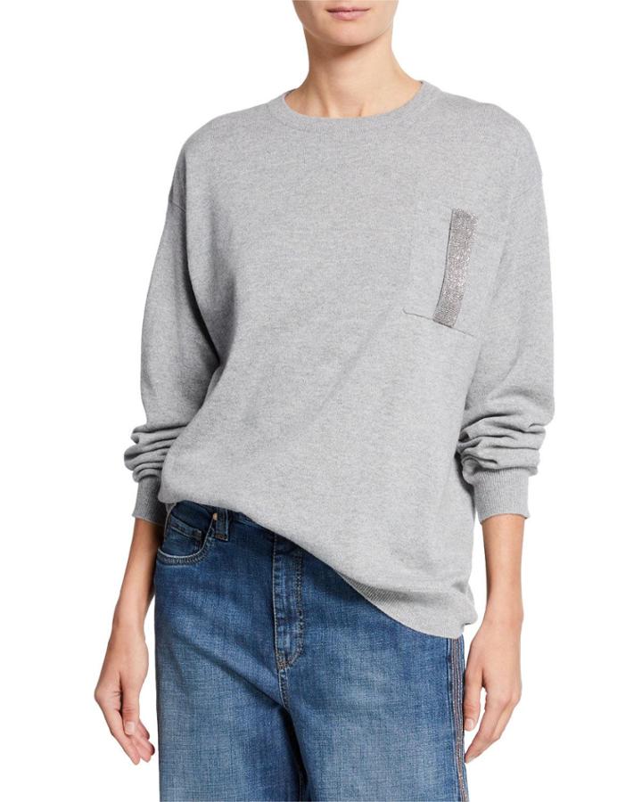 Cashmere Monili-pocket Pullover