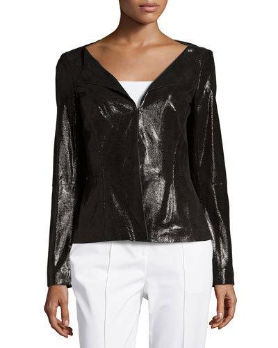 Liv Patent Leather Jacket, Black