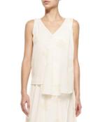 Swing V-neck Tank W/ Faint Print
