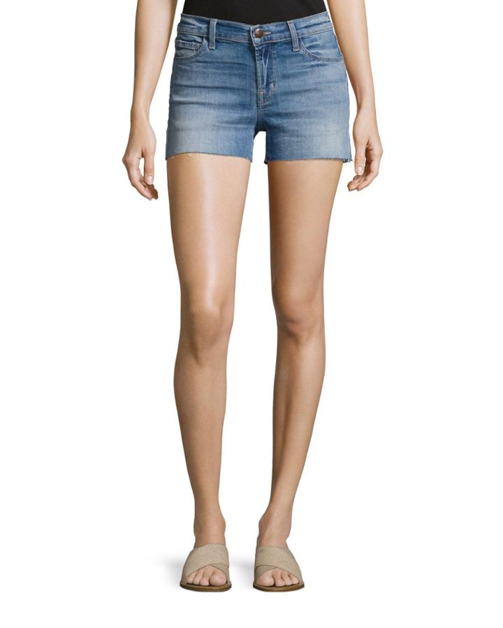 1044 Mid-rise Denim Cutoff Shorts,