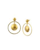 Lentil Round Geo Hoop Earrings