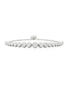 14k White Gold Twist Adjustable Diamond Bracelet