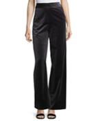 Velvet High-waist Wide-leg Pants
