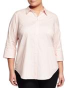 3/4-sleeve Button-front Top, Bellini
