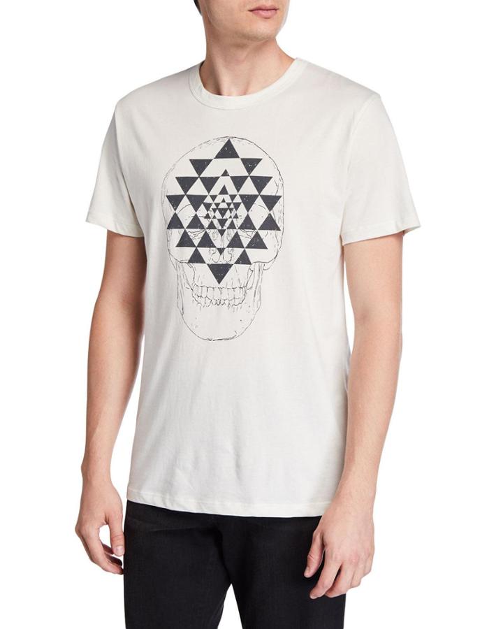 Men's Skull Cotton Crewneck T-shirt