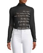 Cherice Embroidered Graphic Turtleneck Top
