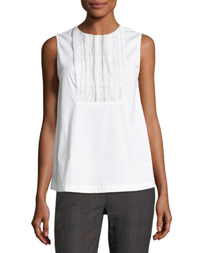 Monili-beaded Bib Blouse