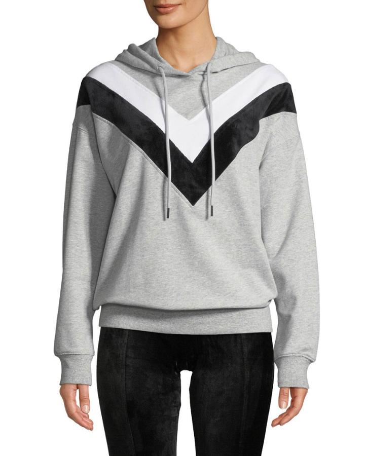 French Terry Velvet Chevron Boyfriend Hoodie