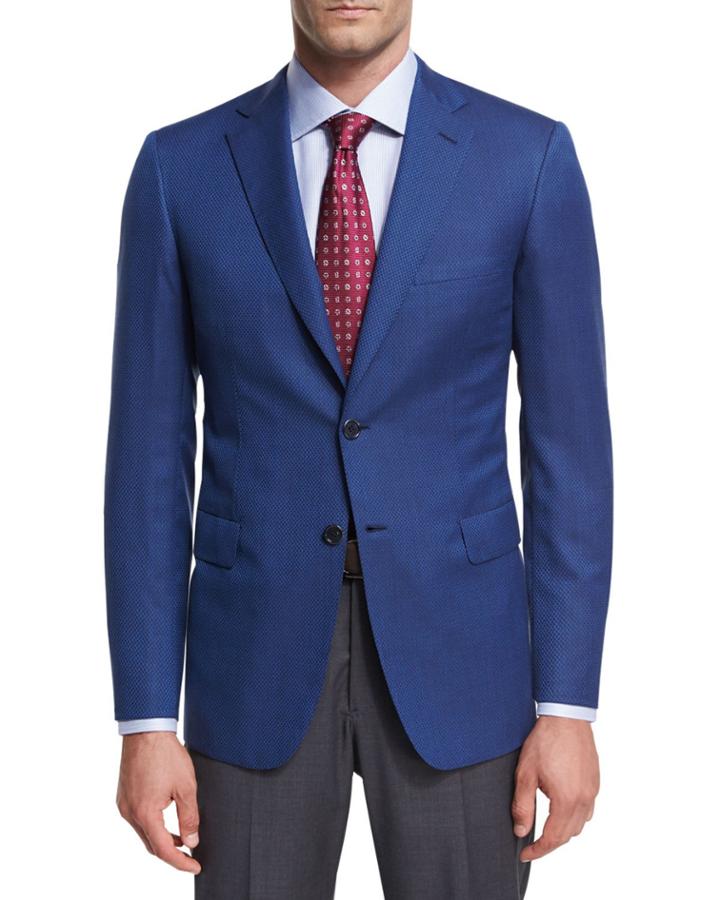 Basketweave Wool Two-button