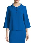 3/4-sleeve Three-button Jacket, Cornflower