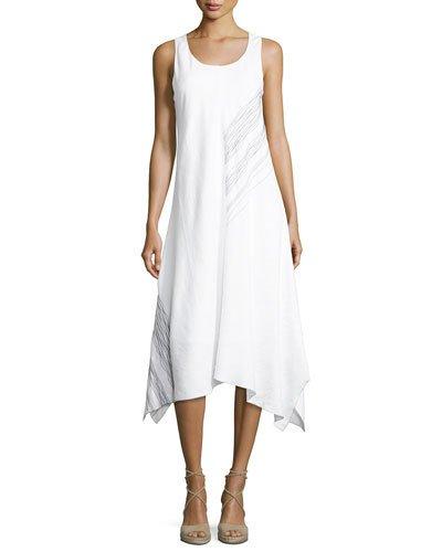 Asymmetric-hem Embroidered Dress