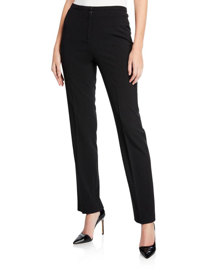 Straight-leg Full-length Ponte Pants