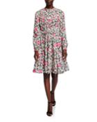 Printed Ruffle Neck
