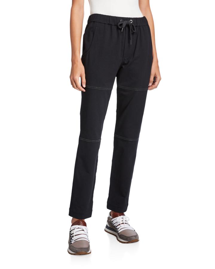 Monili-beaded Stretch Cotton Felpa Joggers
