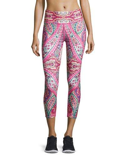 Carousel Smoothie Stretch Capri Pants, Pink/multi