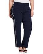 Plus Size Halo Piped Ankle Pants