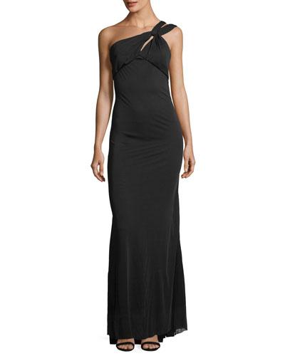 One-shoulder Cutout Gown
