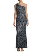 Sequined One-shoulder Gown