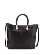 Benson Leather Crossbody Tote Bag, Black