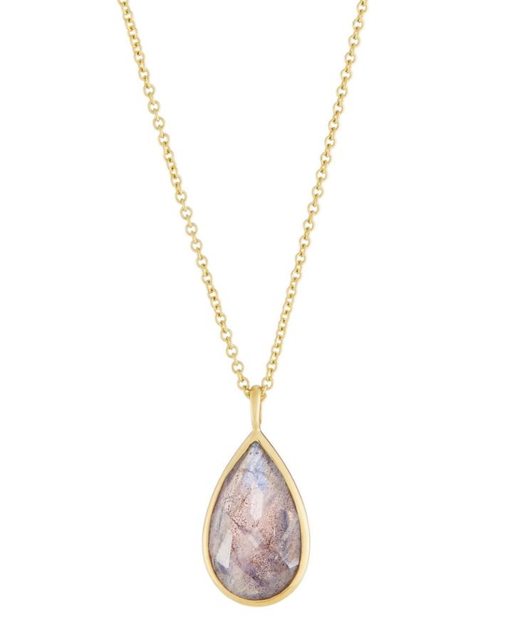 18k Rock Candy&reg; Medium Teardrop Pendant Necklace, Amethyst/labradorite