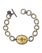 Hammered Clover Shield Bracelet