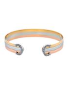 Estate 18k Tricolor Gold Double-c Diamond Bracelet