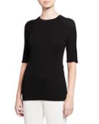 Fine Gauge Merino Skinny Rib Short-sleeve