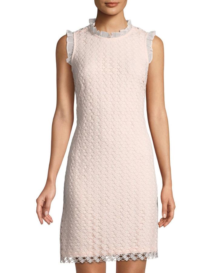 Circle-lace Ruffle-trimmed Dress