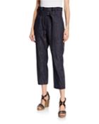 Monili-trim Belted Jeans