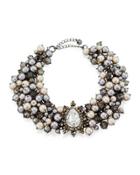 Crystal & Simulated Pearl Statement Choker