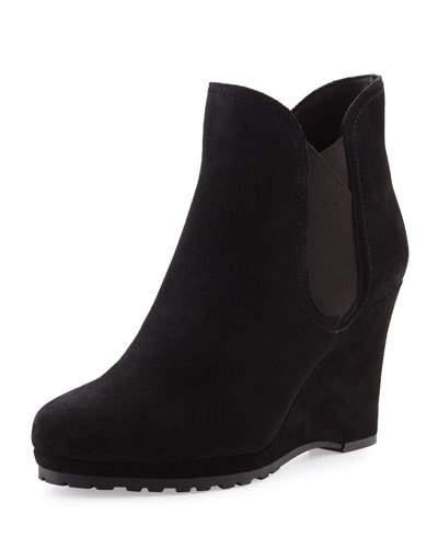 Jozlyn Suede Wedge Bootie, Black