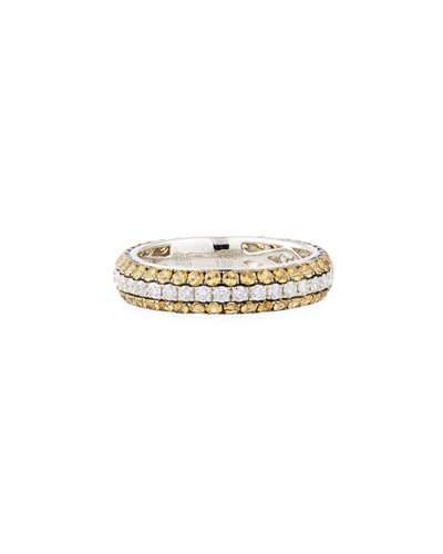 18k White Gold Yellow Sapphire & Diamond Eternity Band